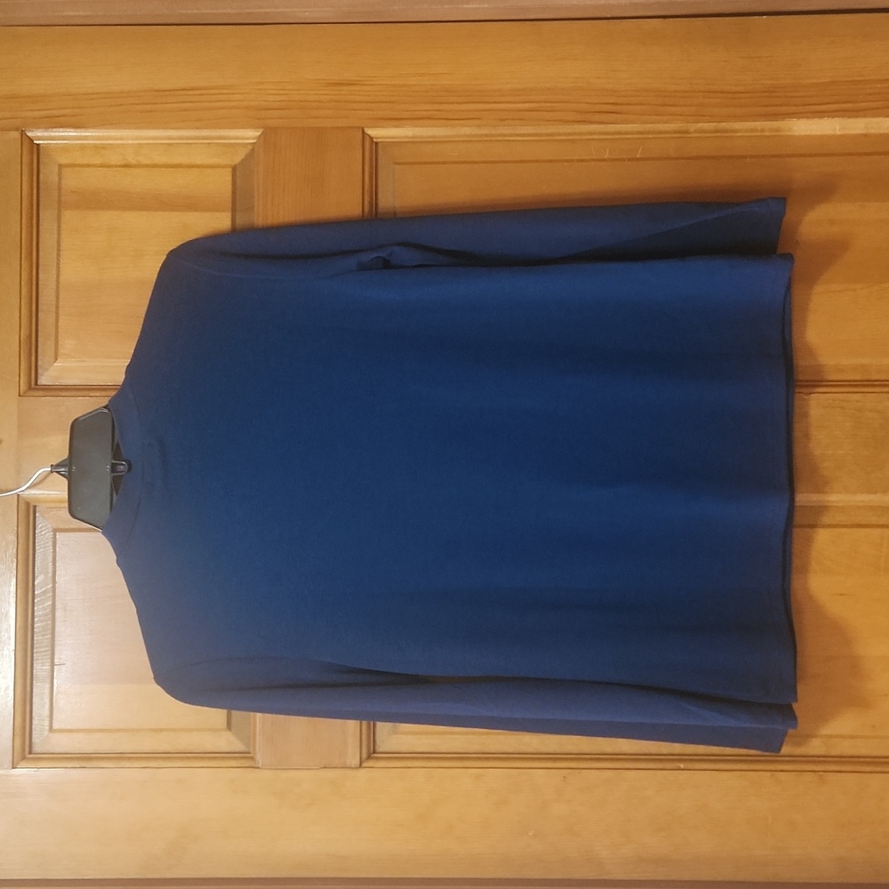 NWT Ann Taylor Blue Size Medium Petite Women's Long Sleeved Top, Shoulder Button - Picture 3 of 6